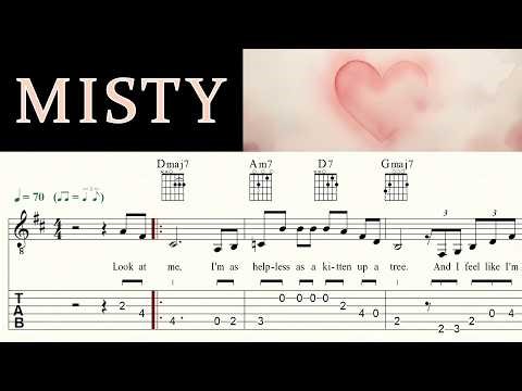 MISTY | ERROLL GARNER | Complete | Guitar Tutorial | Chords, Melody & Lyrics | Sheet Music & TAB