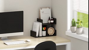 Furinno Hermite Desk Top Organizing Shelf Bookcase, Espresso