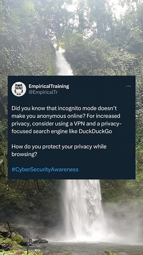 2.7K views · 21 reactions | Staying anonymous online isn’t easy to do but there are a few things you can do! #cyber #cybersecurity #cybertips #cybersecuritytips #cybersecurityexperts #cybersecurityawareness #cybersecuritytraining #cybersecuritynews #jobsincyber #remotejobs #data #privacy #howtogetajob #it #itinfosec #blueteam #soc #phishing #hacking #elearning #online #onlinecourse | empiricaltraining | Facebook