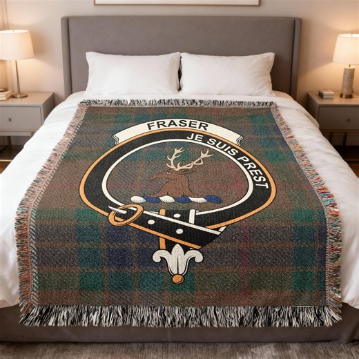 Fraser Clan Tartan Woven Blanket, Scottish Heritage, Premium Home Decor, Heirloom - Etsy