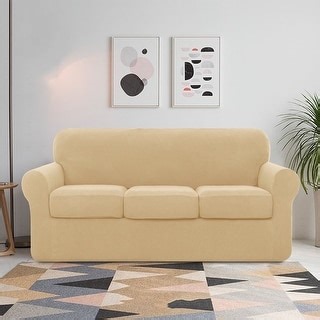 Subrtex Stretch Sofa Slipcover Cover with 3 Separate Cushion Cover - Bed Bath & Beyond - 32531842