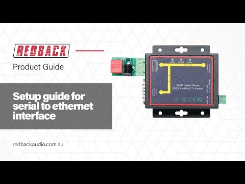 Connecting Redback audio products Using the A4498 serial to ethernet pack.