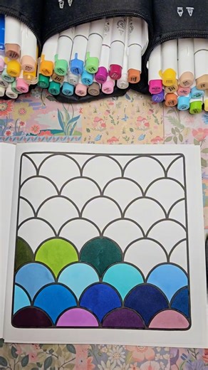 Coloring Satisfying Rainbow Patterns with Ohuhu Markers 🌈✨