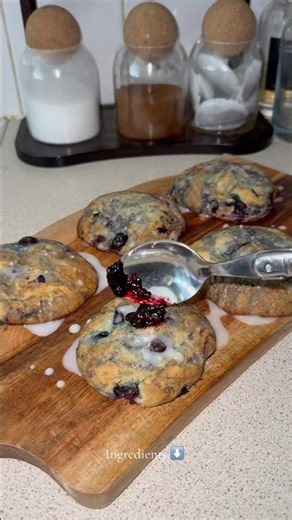 🍋🫐 Blueberry Lemon Muffin Cookies (with Jam Swirl) #fyp #blueberry #viral