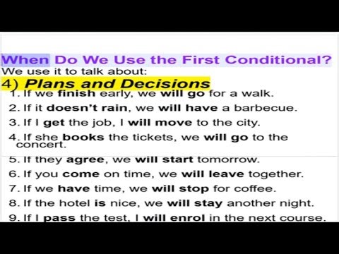 When Do We Use the First Conditional 4 Plans and Decisions