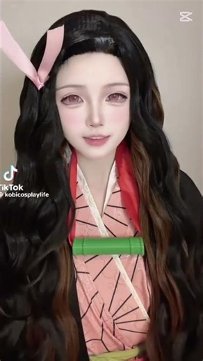 Cute demon girl cosplay outfit 😆💕☺️ #cute #demonslayeredit girl edit