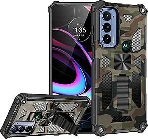 Ysnzaq Camouflage Pattern Case for Motorola Moto G 5G (2022), Military Grade Shockproof Protection with Sturdy Built-in Bracket Phone Cover for Motorola Moto G 5G (2022) MC Army Green