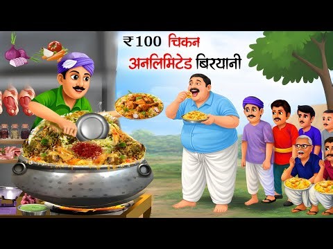 100 रुपए अनलिमिटेड चिकन बिरयानी| unlimited chicken biryani | hindi story | hindi moral stories |