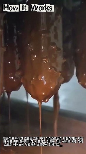 아이스크림 공장 초콜릿 코팅 공정 #worker #process #icecream #factory #chocolate