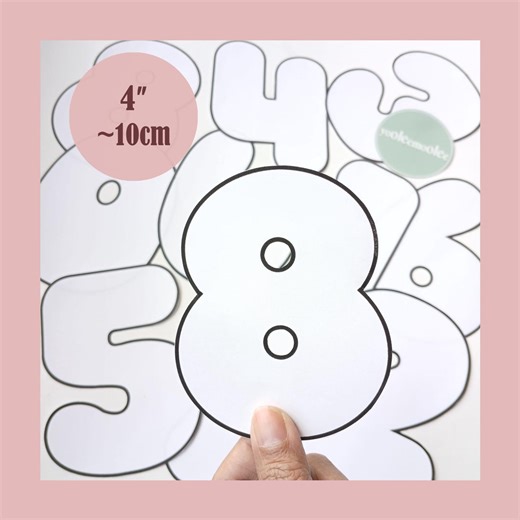 Puffy Bubble Numbers Template PDF 4" (10 Cm) Printable 0–9 Number Sewing Pattern for DIY Banners, Garland, Crafts, Nursery Decor - Etsy