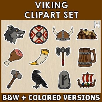 Viking Clipart Icons History Set PNG Classroom Decor Clip Art Commercial Norse