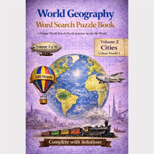 World Cities Word Search PDF | Vol 3 | 50 Puzzles | 6x9 | 500 Words | Solutions - Etsy Australia