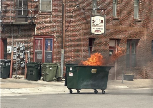 Electrical sparks ignite downtown dumpster fire - River Country NCN
