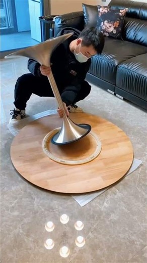 モダン×シンプル｜木製ラウンドテーブル｜雰囲気づくりに最適｜DIY組立動画#ダイニングテーブル #ラウンドテーブル #インテリア #shorts #cuumy #diy