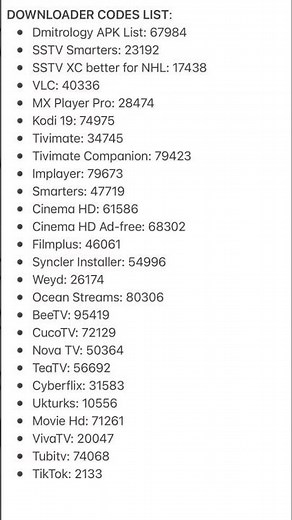 Downloader codes Firestick tv
