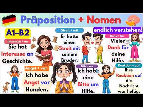 🔥 Präposition + Nomen endlich verstehen! | Grammatik-Übung A1–B2