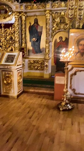 Ornate Christian Icons and Altars in Religious Setting