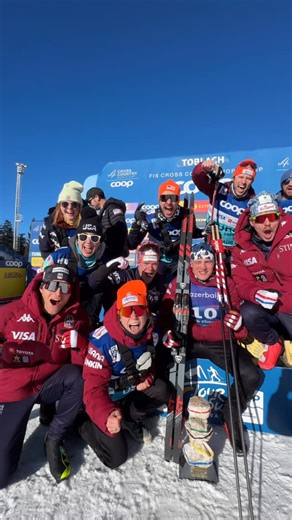 Stifel U.S. Ski Team on Instagram: "The moments after the win. LETS GOOOOOO @gus.schumacher !!!! Teamwork. 🥇🇺🇸 #stifelusskiteam"