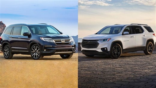 Used 3-row SUVs compared: Honda Pilot vs. Chevrolet Traverse