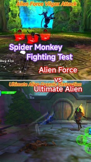 Spider Monkey Fighting Test Ben 10 Alien Force Vilgax Attack vs Ultimate Alien Cosmic Distraction