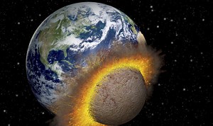 Simulation of the moon COLLIDING with Earth