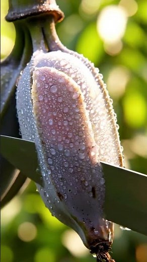 Blue Java Banana 🍌❄️Cutting ASMR | Ultra-Realistic Macro Slice #ASMR #Satisfying #Satisfyingvideo