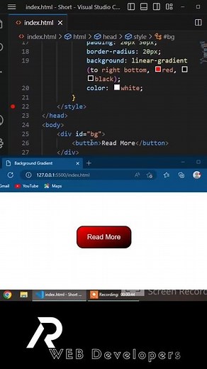 How to make Button centre | CSS tricks | AR Web Developers #coding #html #css #div