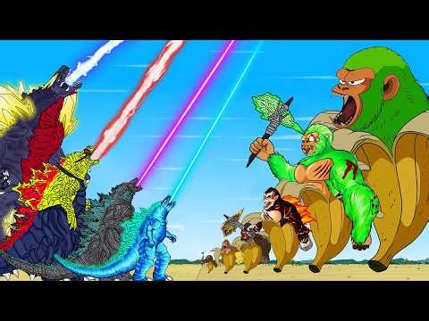 TEAM GODZILLA vs KONG All Anime Animals But They All Normal Size Comparison
