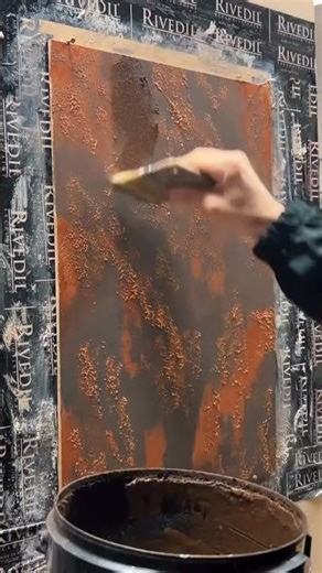 Corten efekt 🤎 | Rust Paint Rivedil #interiortok #designshorts #corten #rustlook #industrialdesign