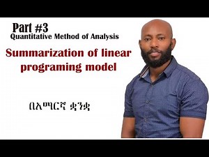 summarization of linear programing model