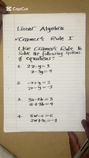 Understanding Cramer's Rule in Linear Algebra