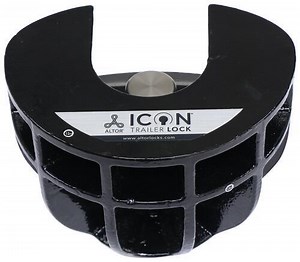 ICON Trailer Coupler Lock for Flat Lip 2-5/16" Ball Coupler - Cast and Stainless Steel - Black Altor
