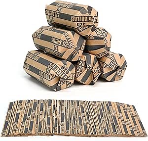 L LIKED 105 Pcs Striped Flat Coin Wrappers Dollars Rolls Only, Black (105 Pcs - Dollars)