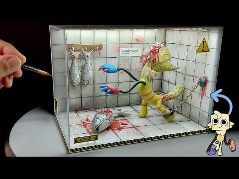 How to Make a Scary Cursed Goob Diorama | Dandy’s World Polymer Clay Art (Extreme Detail!)