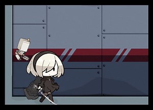 NieR: Automata 2B Spine 2D Animation (Walk, Run, Jump, Attack, Beam, Shoot)