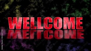 Welcome Neon Light Effect. A sign of a bright neon flash with a distinctive digital flashing. Digital Neon Effect. Welcome Neon Effect. Digital Effect Footage. Stock Video