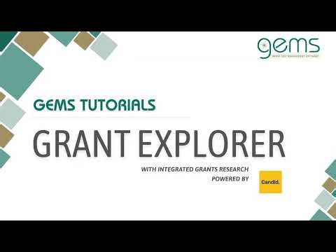 GEMS Tutorial: GRANT EXPLORER