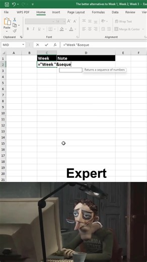 🎯 Week Sequence in Excel 📅🔥 | Easy Auto Fill Trick