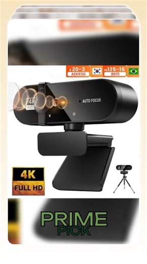 4K HD Webcam with Microphone – Auto-Focus USB Camera for PC and Laptop