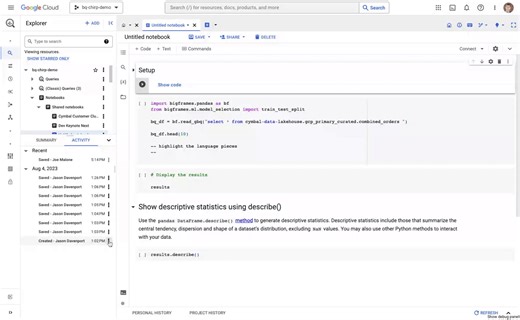 【數據分析員必試 - BigQuery Studio】 無論數據嘅規模、格式同存放位置，分析人員士而家可以直接喺 BigQuery 內使用 SQL、Python、Spark 或者自然語言嚟簡化分析工作流程，同時透過新推出嘅整合式平台 #BigQueryStudio 加快數據到 AI 工作流程 朗 睇 blog 了解更多 → https://goo.gle/3S9a0bx #GoogleCloudHK | Google Cloud | Facebook