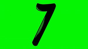 Countdown animation number 10 to 1 on green screen, animation number on green background using for competition or sport