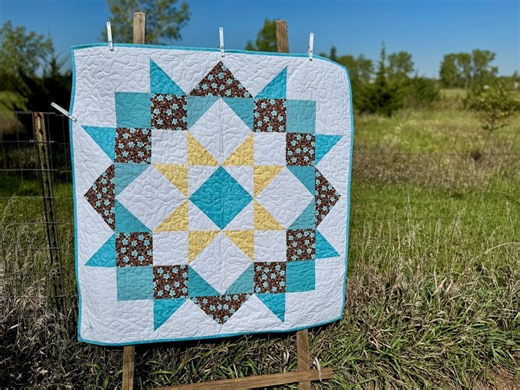 Handmade Star Quilt: Modern Patchwork Baby Blanket, 44" X 44" - Etsy