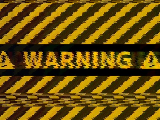 [warning] Warning Sign Alert with VHS Glitch Effect VJ Loop Background Visual