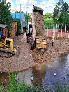 23K views · 245 reactions | Construction Start! Soil Unloaded for New House, Bulldozer Skillfully Pushing Behind | Sova | Facebook