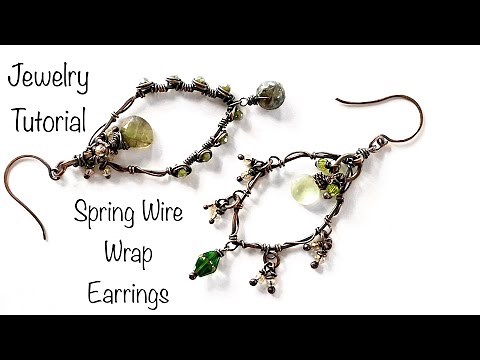 Jewelry Tutorial: Spring Wire Wrap Earrings