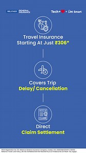 Don't let this chance slip away! Ensure your travel with your trusted travel companion. Get your Travel Insurance Now! ✅No Health Check Up Required* ✅Medical Cover up to $500,000 ✅Covers Personal Accident ✅Trusted by 5 Crore+ Indians ✅100% Claim Settled* Stay protected wherever you go with Reliance Travel Insurance. | Reliance General Insurance | Facebook