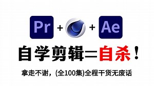 【全100集】零基础自学剪辑能救一个是一个！小白少走99%的弯路！北电大佬专为小白研制的PR剪辑/AE特效/C4D建模全套教学视频，学完即可进阶影视后期大神！