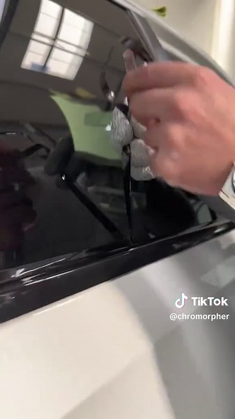 Close up. Clean finish. Zero chrome. ChroMorpher Glossy Chrome Delete Tape turns window trims into deep, sleek black accents with a smooth DIY install. Sharp lines. Glossy reflection. Professional-level results at home. Every order includes a FREE $19.99 Chrome Delete Tape gift. Use code NEEDIT for 10% OFF your order at Chromorpher.com. #chromedeletekit #GlossyBlack #DIYCarCustomization #Chromorpher #blackout #Autostyling