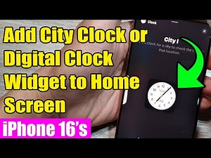 🕒 iPhone 16/16 Pro Max: How to Add City Clock or Digital Clock Widget to Home Screen