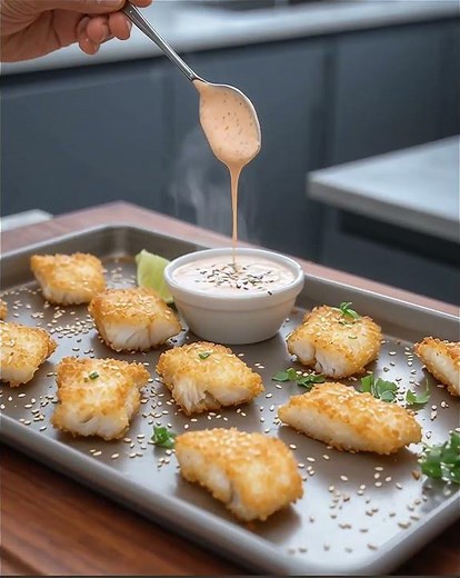 Sheet Pan Crispy Flounder Bites #yotubeshorts #food #explore